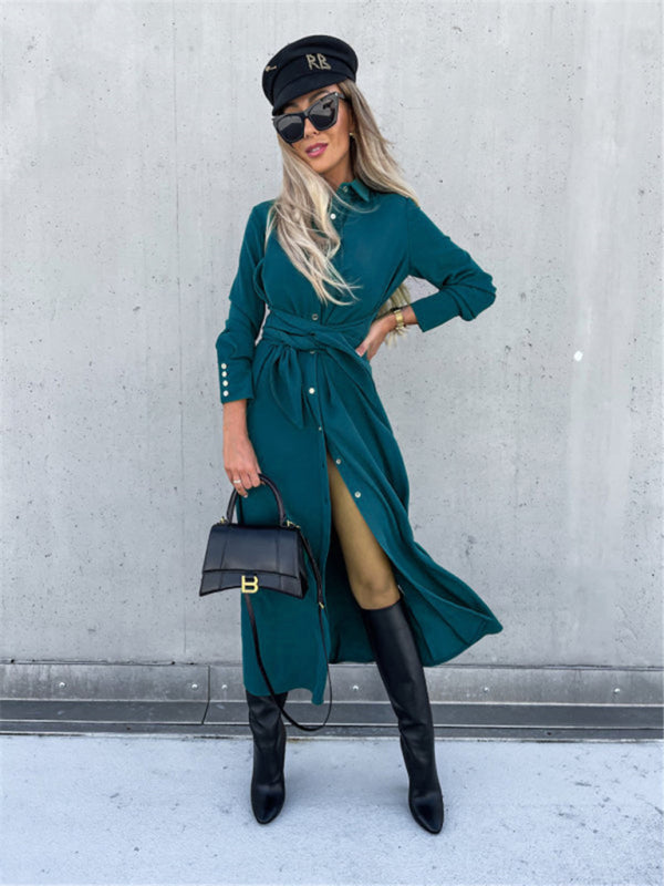 Long Sleeve Cardigan Maxi Dress – Lightweight Woven Elegance for All Seasons