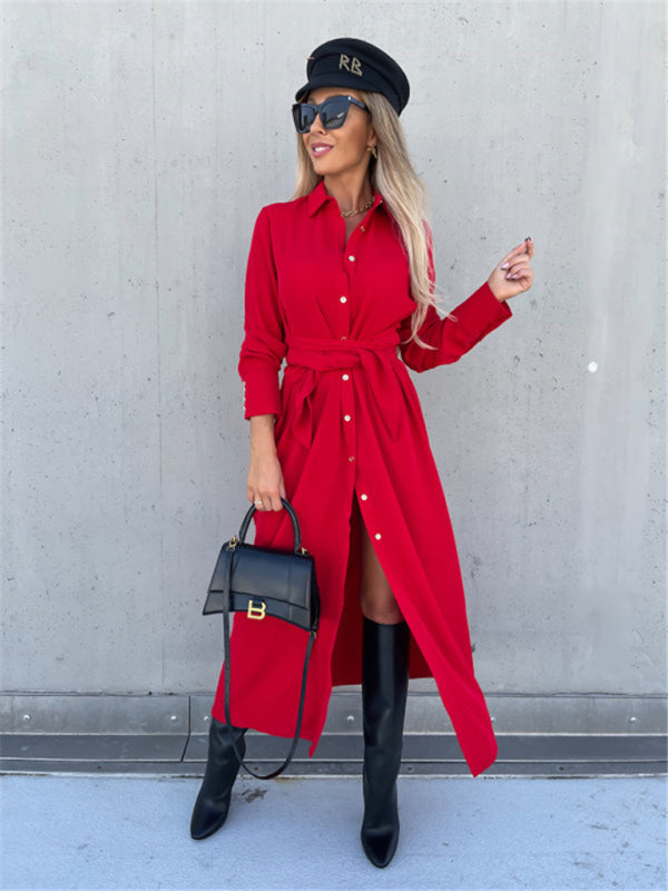Long Sleeve Cardigan Maxi Dress – Lightweight Woven Elegance for All Seasons