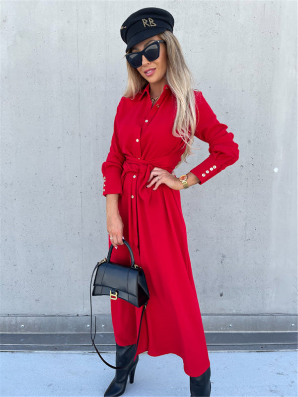 Long Sleeve Cardigan Maxi Dress – Lightweight Woven Elegance for All Seasons