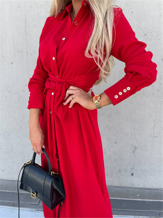 Long Sleeve Cardigan Maxi Dress – Lightweight Woven Elegance for All Seasons