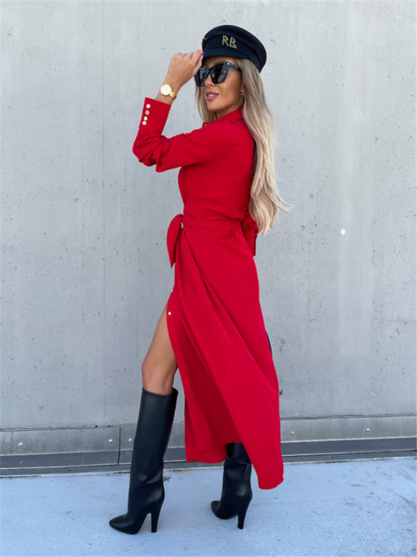 Long Sleeve Cardigan Maxi Dress – Lightweight Woven Elegance for All Seasons