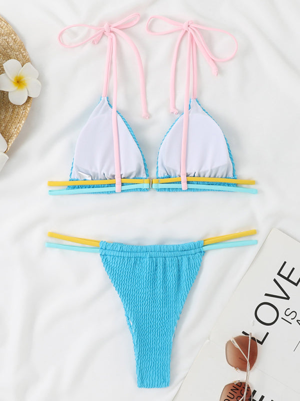 Colorful Multi-String Thong Bikini – Sexy Two-Piece Swimsuit