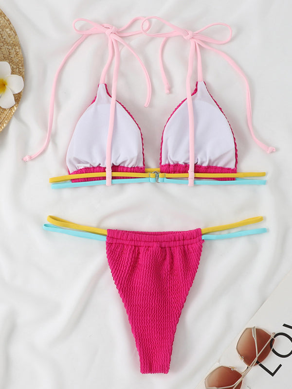 Colorful Multi-String Thong Bikini – Sexy Two-Piece Swimsuit