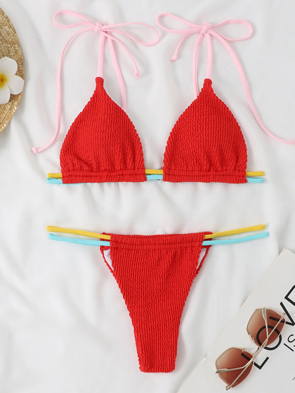 Colorful Multi-String Thong Bikini – Sexy Two-Piece Swimsuit