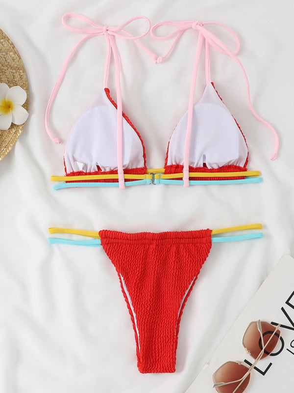 Colorful Multi-String Thong Bikini – Sexy Two-Piece Swimsuit