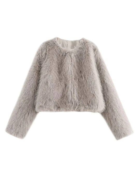 Faux Fur Cropped Jacket – Smiling Maria