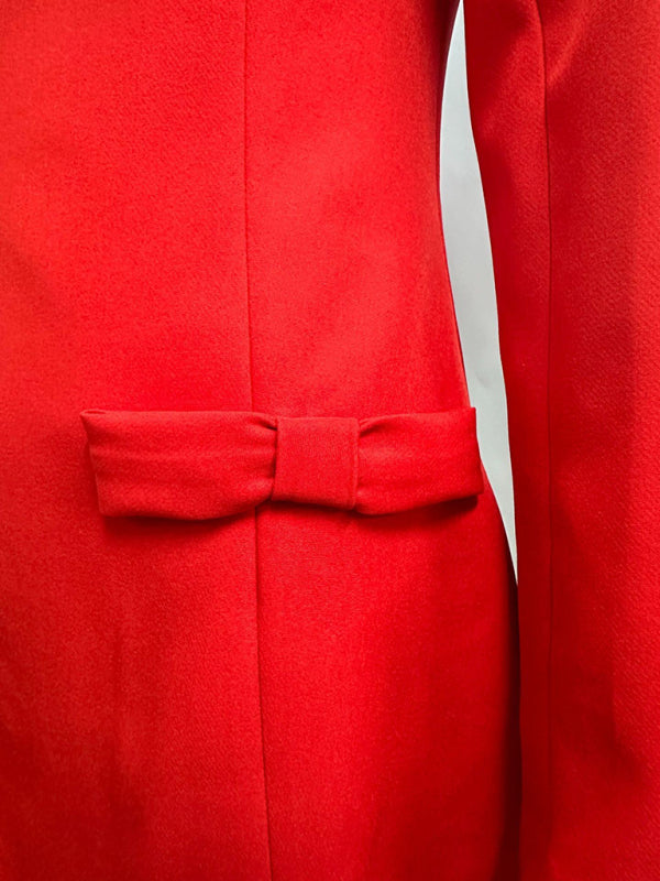 Elegant Holiday Dress with Waist Bow