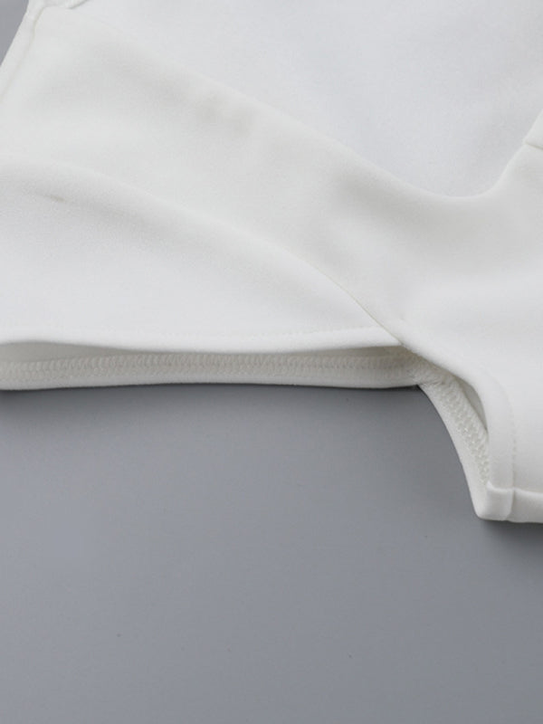 Square Neck A-Line Short Sleeve Dress