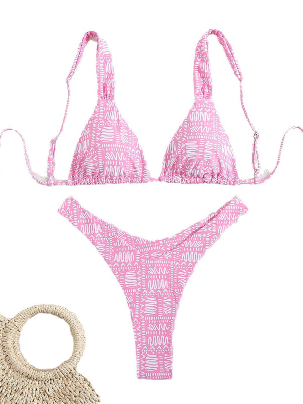 Printed Double-Layer Bikini – High-Stretch Fabric, Full Body Print