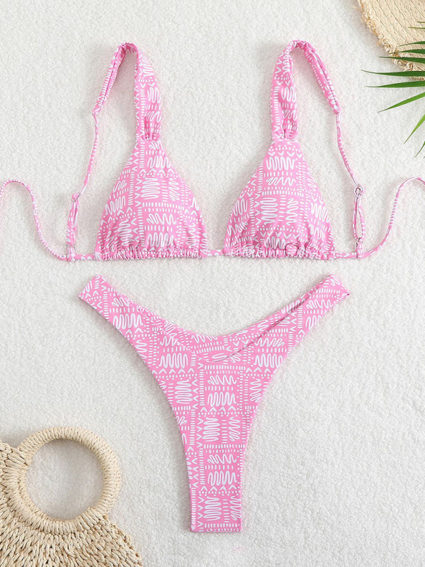 Printed Double-Layer Bikini – High-Stretch Fabric, Full Body Print