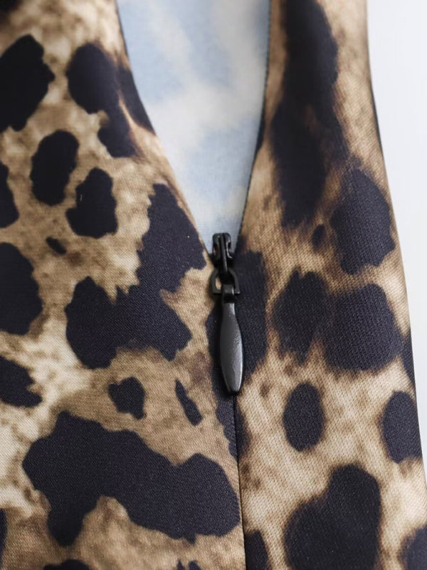 Leopard Print Midi Skirt