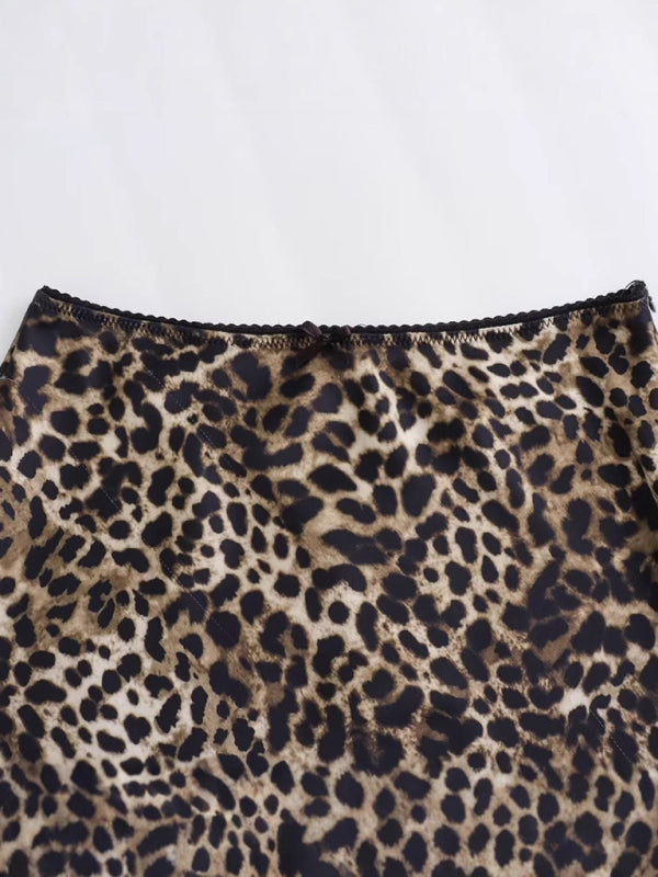 Leopard Print Midi Skirt