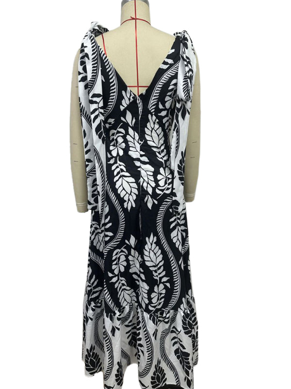 Floral V-Neck Sleeveless Maxi Dress