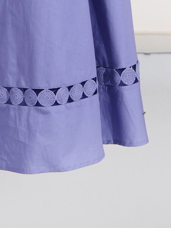 Lace-Up V-Neck Slim Shirt Dress – Lapel Collar, Spring-Summer Essential