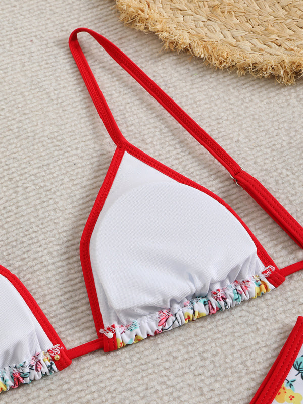 Floral High-Waisted Bikini – Stretch Knit, Adjustable Fit, Summer-Ready