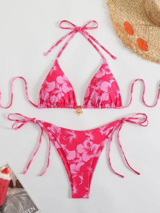 Floral Halterneck Bikini Set – High Elasticity & Sexy Fit