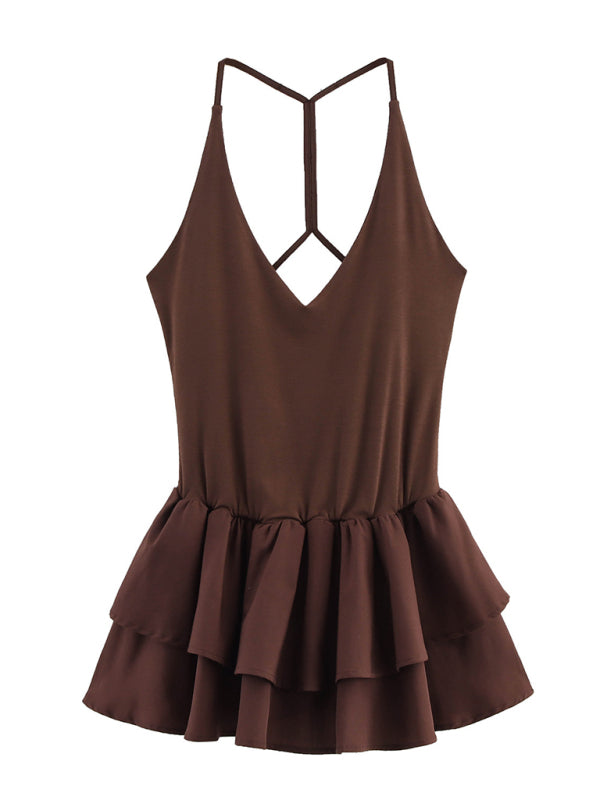 Sleeveless Halter Neck Midi Dress - Straight Fit, Solid Color For Spring & Summer