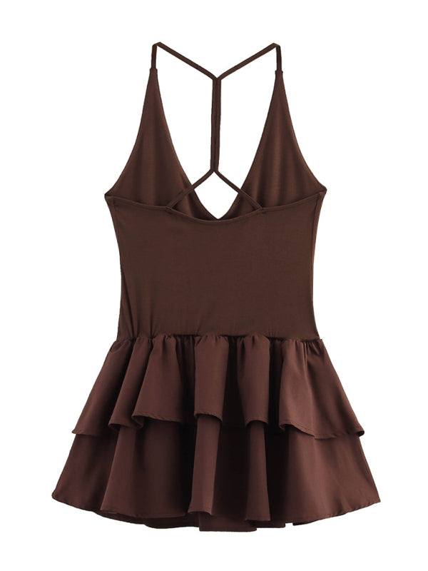 Sleeveless Halter Neck Midi Dress - Straight Fit, Solid Color For Spring & Summer