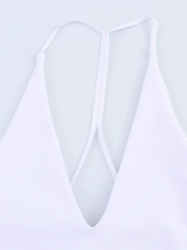 Sleeveless Halter Neck Midi Dress - Straight Fit, Solid Color For Spring & Summer