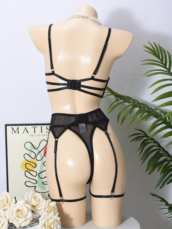 Heart Diamond Lingerie Set – Sexy Sheer Bra & Matching Panty