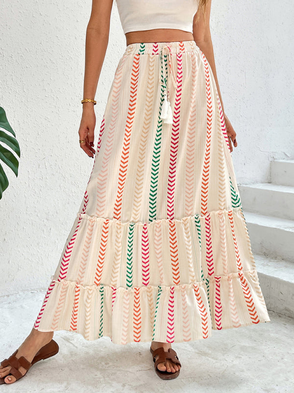 Boho Patchwork Print Maxi Skirt