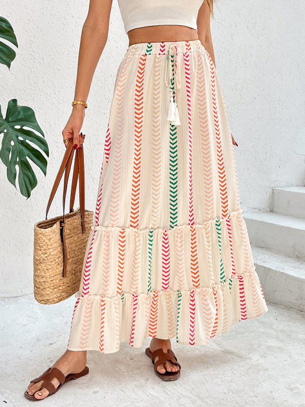 Boho Patchwork Print Maxi Skirt