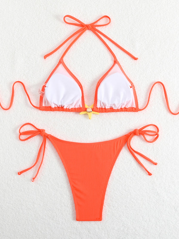 Starfish Strap Two-Piece Bikini Set – High-Stretch, Sexy Knit Design
