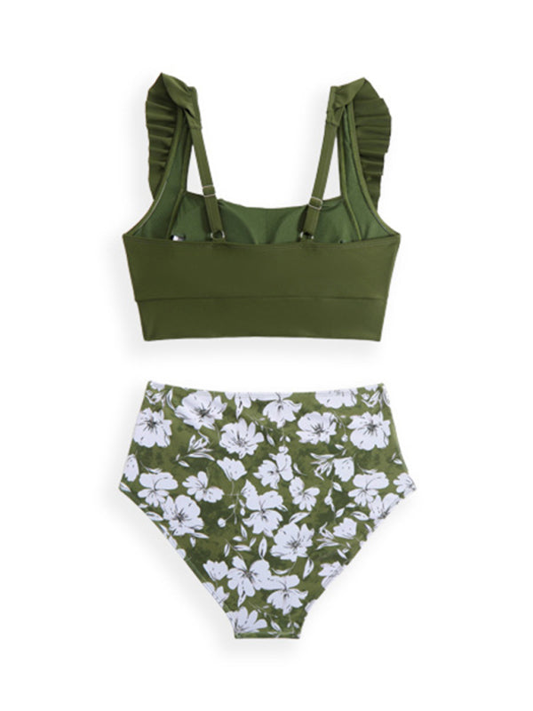 Ruffled Two-Piece Bikini Set – High Elasticity, Soft Knit Fabric, Sexy Fit