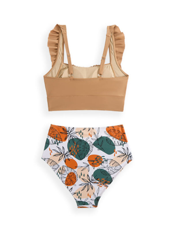 Ruffled Two-Piece Bikini Set – High Elasticity, Soft Knit Fabric, Sexy Fit