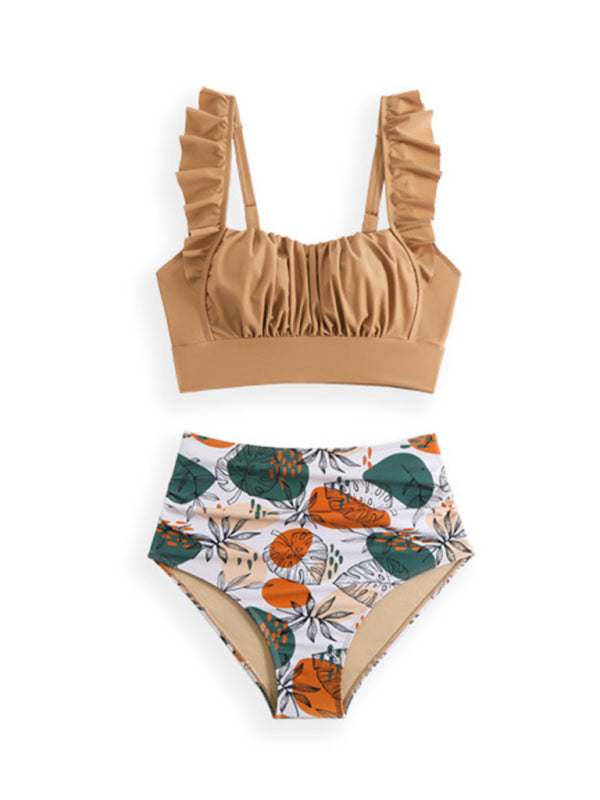 Ruffled Two-Piece Bikini Set – High Elasticity, Soft Knit Fabric, Sexy Fit