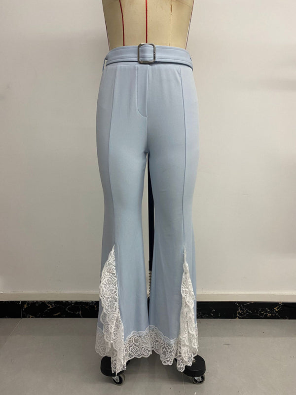 Flared Lace High Waist Pants – Smiling Maria