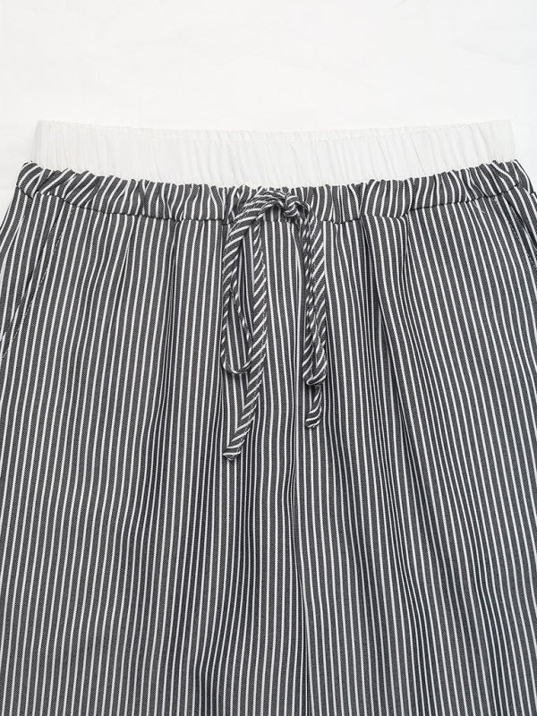 Chic Striped Casual Trousers