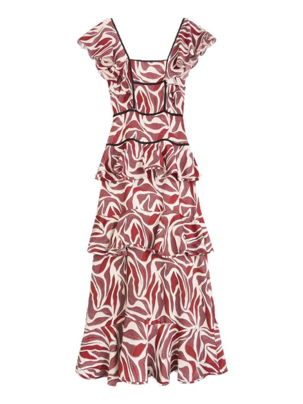 Ruffled halter back dress