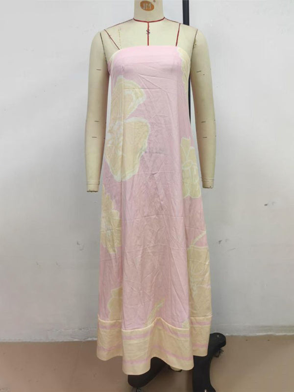 Strapless Off-Shoulder Pink Vacation Dress