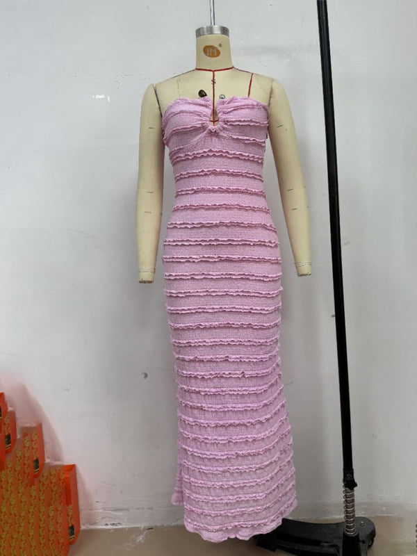 Pink Strapless Bodycon Dress – Slim Fit Party Look