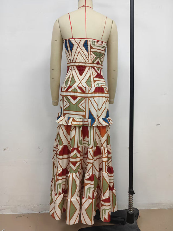 Retro Boho Strapless Summer Tube Dress
