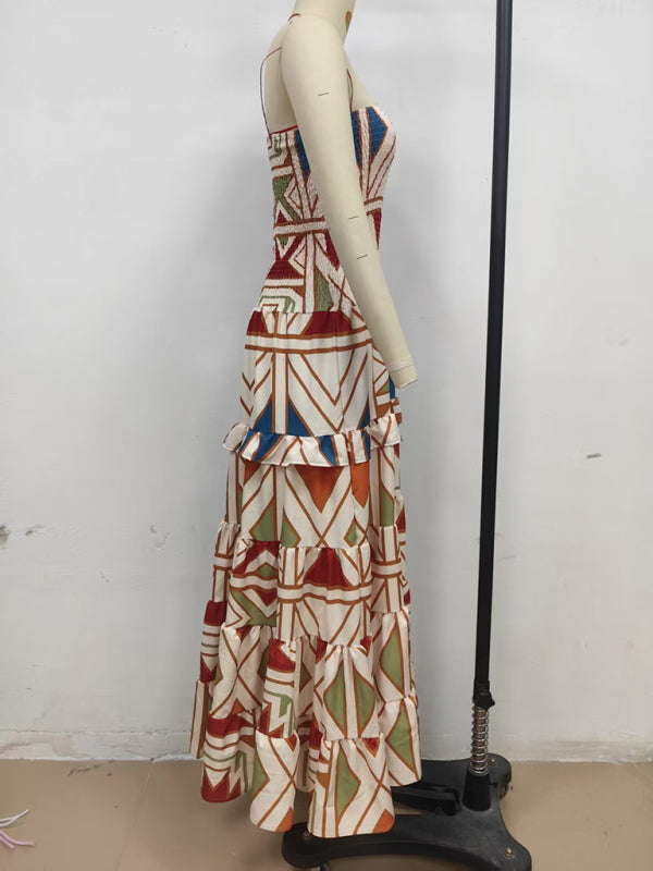 Retro Boho Strapless Summer Tube Dress