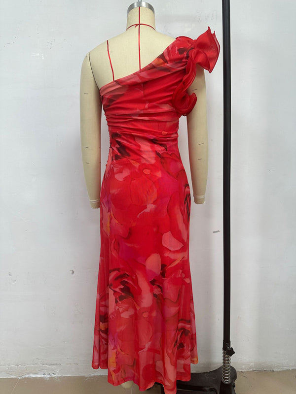 Slim Fit 3D Floral Sleeveless Bodycon Dress – Spring Summer Resort Style