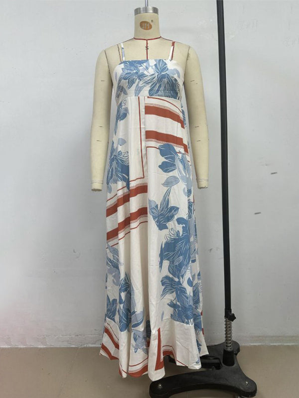 Striped Flared Suspender Dress – Summer Casual