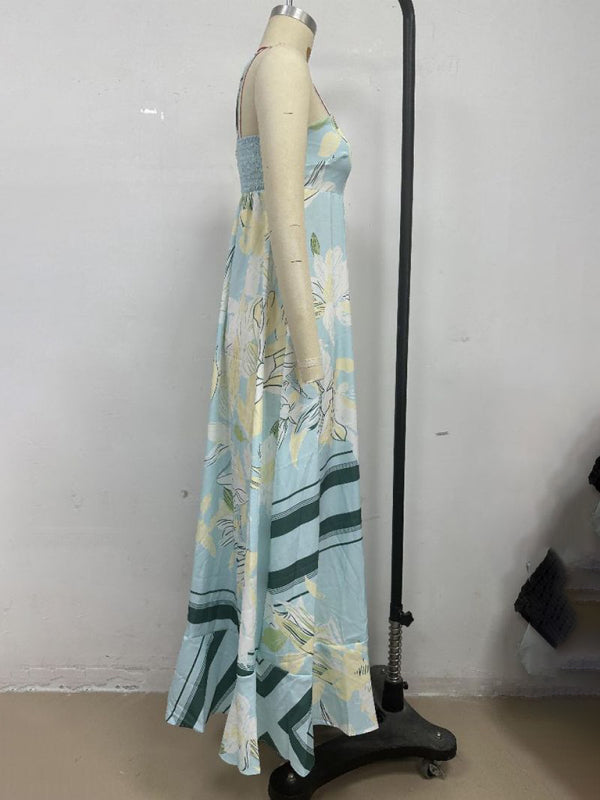 Striped Flared Suspender Dress – Summer Casual