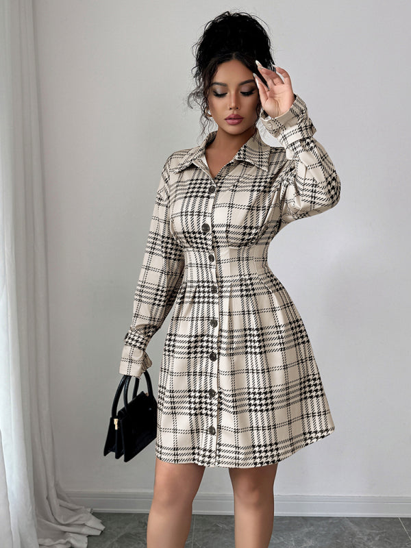 Long Sleeve Button Maxi Dress – Relaxed Fit, Woven Finish, Four Season Wear