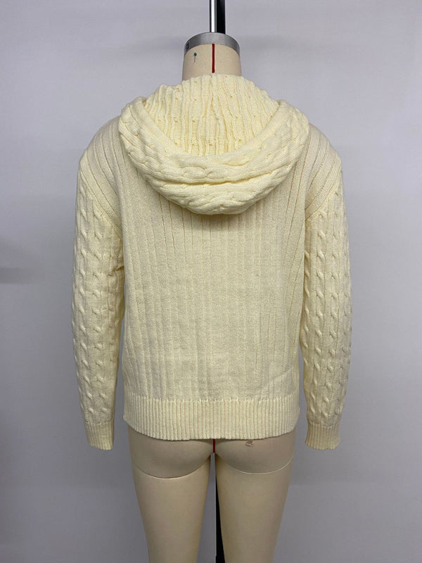 Hupparillinen palmikkoneule neuletakki