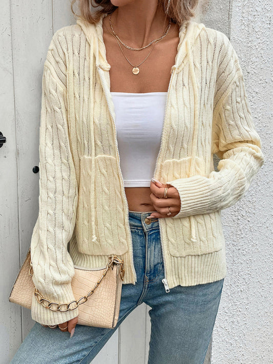 Hupparillinen palmikkoneule neuletakki