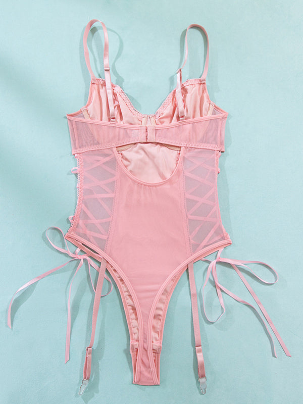 Pink Sequin Butterfly Strap Sexy Jumpsuit