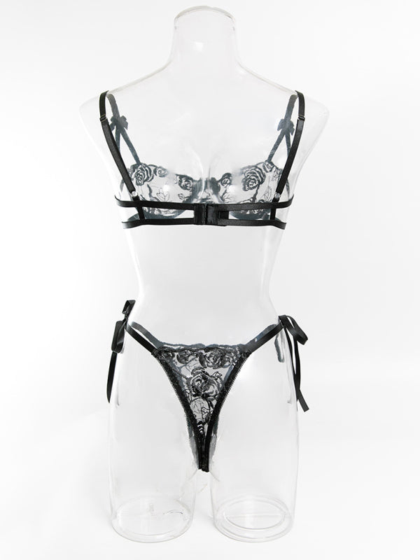 Conjunto de Soutien e Tanga Bordados – Smiling Maria