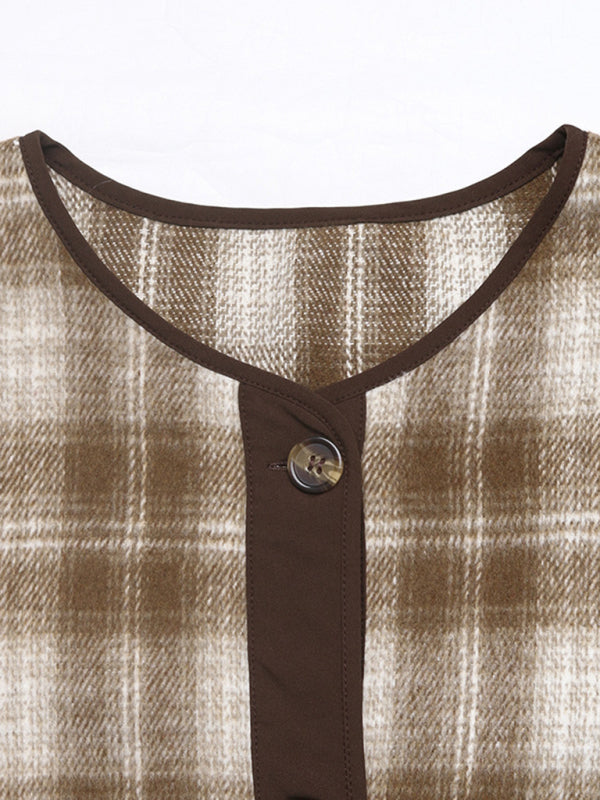 سترة كارديجان منسوجة مربعة