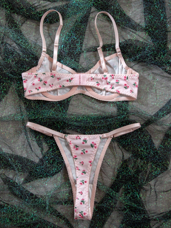 Bloemen Gebreide Lingerieset – Smiling Maria