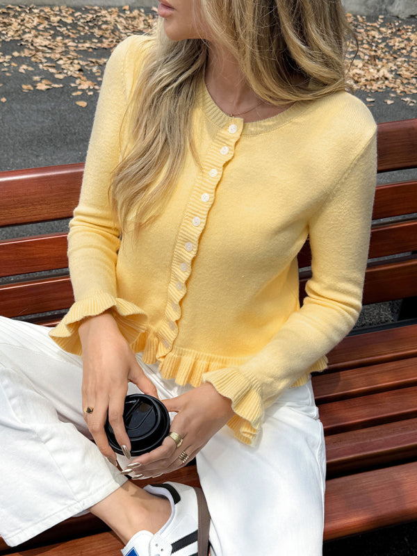 Y2K Gebreid Vest met Lange Mouwen – Smiling Maria