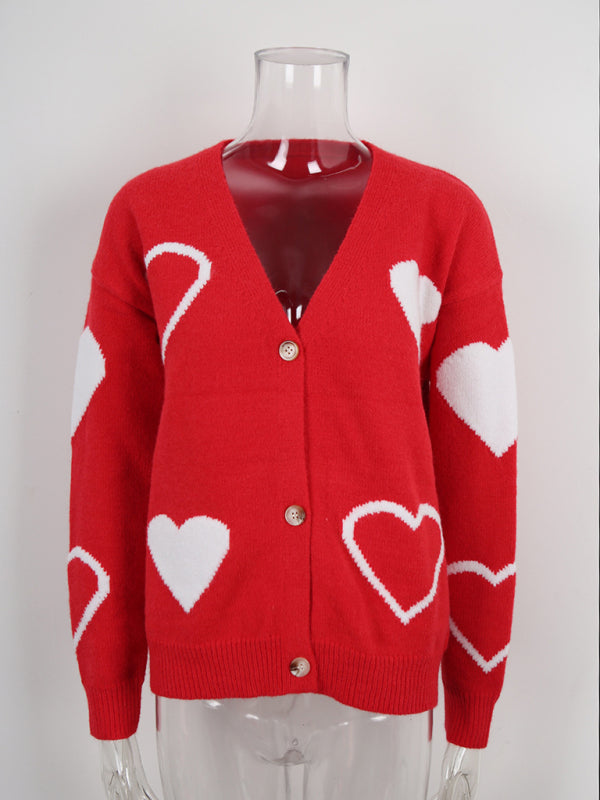 Hjerteknappstrikket Cardigan – Valentinsutgave