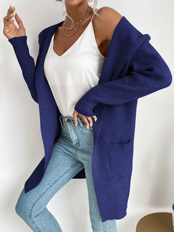 Örgü Cepli Hırka Kazak Ceket